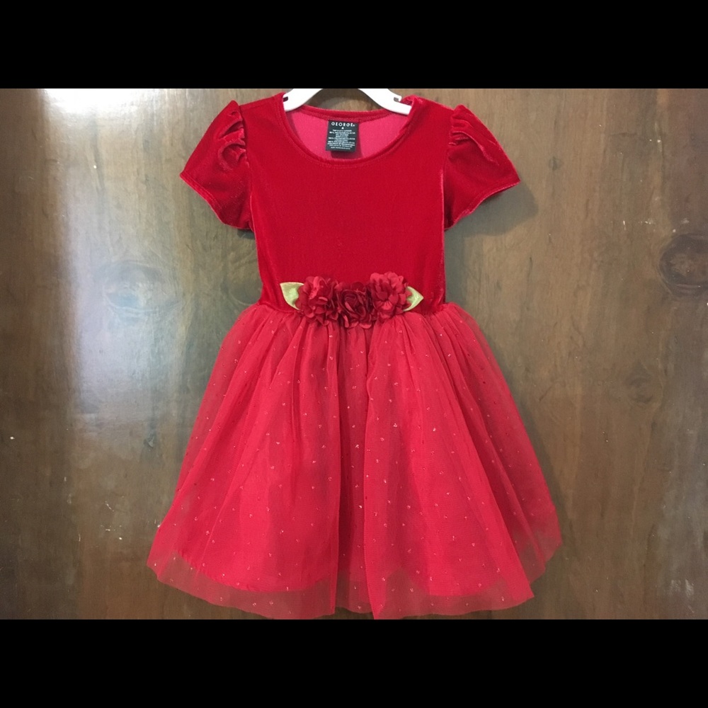 Red formal toddler dress size 4.